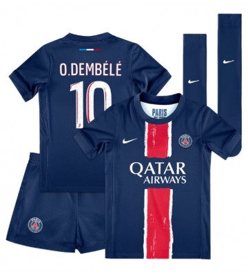 Paris Saint-Germain Ousmane Dembele #10 Hemmakläder Barn 2024-25 Kortärmad (+ Korta byxor)